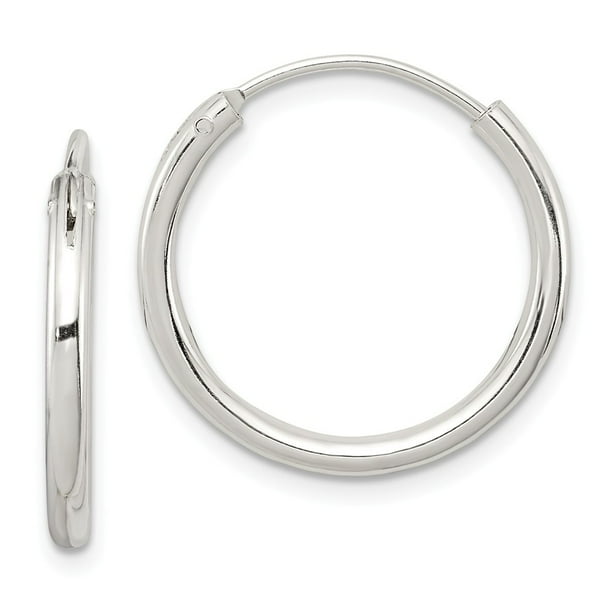 925 Sterling Silver 2mm Hoop Earrings 925 Sterling Silver 2mm Hoop Earrings